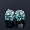 6.50 Ct Blue Moissanite Stud Earrings in Gold Vermeil – Festive Shine Jewelry - GEMHUB & CO.