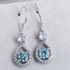3.20 Ct Blue Moissanite Dangle Earrings Gold Vermeil – 4th July Gift for Her - GEMHUB & CO.