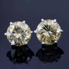 5.50 Ct Champagne Moissanite Stud Earrings Gold Vermeil Certified Brilliant - GEMHUB & CO.