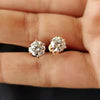 3.40 Ct Certified Treated White Moissanite Solitaire Studs Great Shine 18K Gold Pla 18K Gold Plated