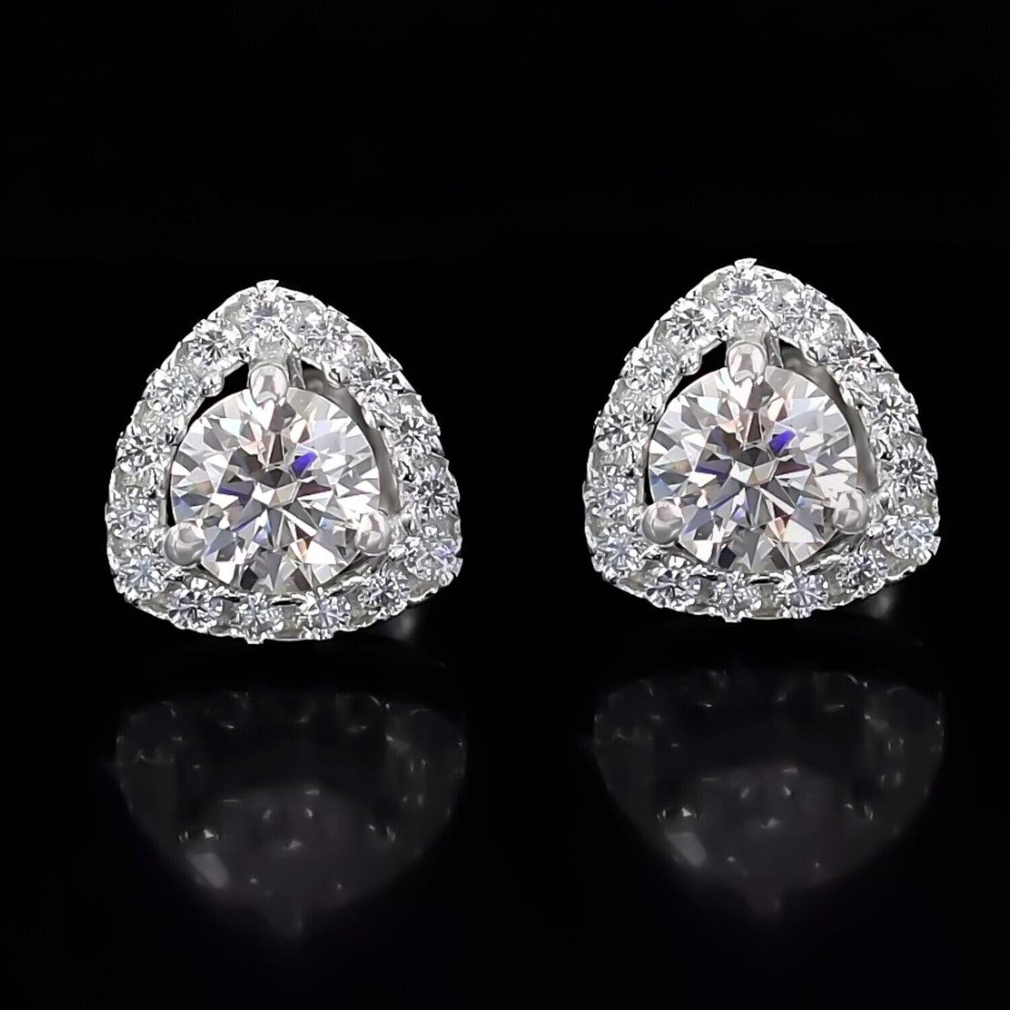 2.80 Ct Certified Treated White Moissanite Solitaire Studs Great Shine 18K Gold Pla 18K Gold Plated