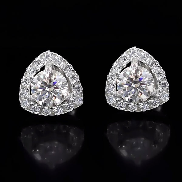 2.80 Ct Certified Treated White Moissanite Solitaire Studs Great Shine 18K Gold Pla 18K Gold Plated