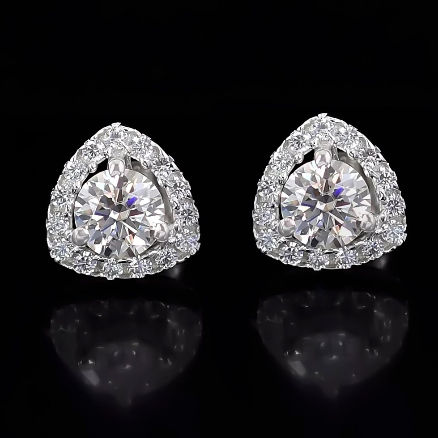 2.80 Ct Certified Treated White Moissanite Solitaire Studs Great Shine 18K Gold Pla 18K Gold Plated