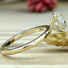 3.20 Ct Oval Cut Off White Moissanite Ring Certified Fine Jewelry 18K Gold Plated V 18K Gold Plated