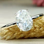 3.20 Ct Oval Cut Off White Moissanite Ring Certified Fine Jewelry 18K Gold Plated V 18K Gold Plated