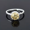 4.25 Ct Round Champagne Moissanite Ring in Certified Sparkle 18K Gold Plated Vermei 18K Gold Plated