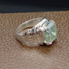 9.00 Ct Emerald Cut Blue Moissanite Ring in Certified Statement 18K Gold Plated Ver 18K Gold Plated