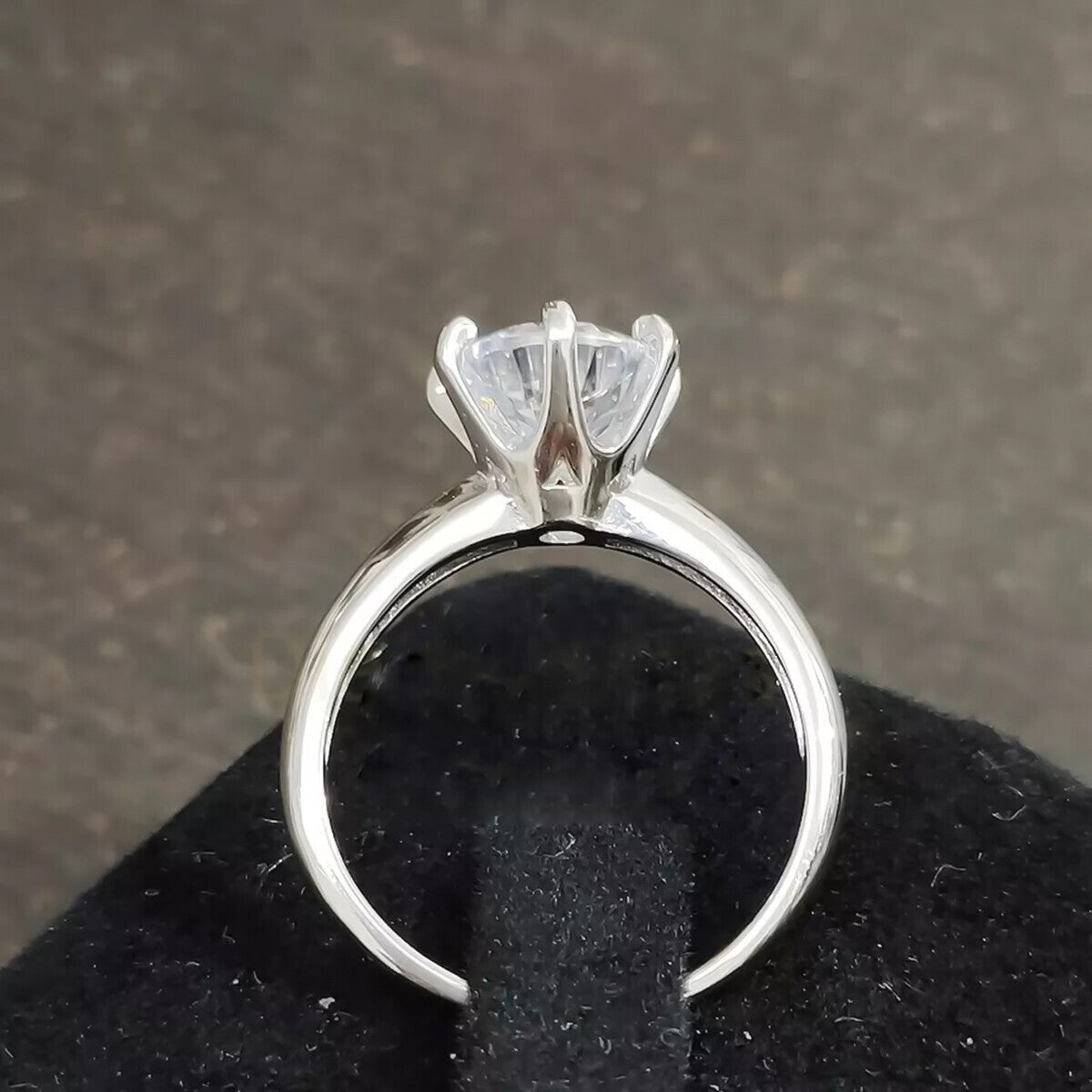 2.55 Ct Off White Round Moissanite Ring in Certified Engagement 18K Gold Plated Ver 18K Gold Plated