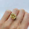 12.80 Ct Champagne Moissanite Ring in Certified Prong Setting 18K Gold Plated Verme 18K Gold Plated