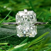 4.10 Ct Radiant Cut Off White Moissanite Ring in Certified Shine 18K Gold Plated Ve 18K Gold Plated