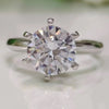 2.55 Ct Off White Round Moissanite Ring in Certified Engagement 18K Gold Plated Ver 18K Gold Plated