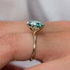 2.75 Ct Round Cut Blue Moissanite Engagement Solitaire Ring In 18K Gold Plated Verm 18K Gold Plated