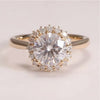 2.55 Ct Certified Round Cut F VS1 CVD White Moissanite Ring In 18K Gold Plated Verm 18K Gold Plated
