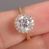 2.55 Ct Certified Round Cut F VS1 CVD White Moissanite Ring In 18K Gold Plated Verm 18K Gold Plated