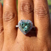 11.20 Ct Certified Heart Cut Blue Moissanite Solitaire Ring In 18K Gold Plated Verm 18K Gold Plated