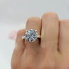 2.90 Ct Certified Round Cut F VS1 White Moissanite Ring In For Love 18K Gold Plated