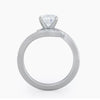 3.20 Ct Certified Round Cut White Moissanite Ring In For Engagement 18K Gold Plated