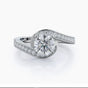 3.20 Ct Certified Round Cut White Moissanite Ring In For Engagement 18K Gold Plated