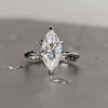 16.50 Ct EGL Certified Marquise Cut White Moissanite Ring 18K Gold Plated
