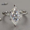 16.50 Ct EGL Certified Marquise Cut White Moissanite Ring 18K Gold Plated