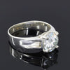 2.50 Cts White Round Cut Certified Moissanite Solitaire Rings 18K Gold Plated Verme 18K Gold Plated