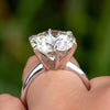 5.20 Ct Certified Round Cut F VS1 Moissanite Ring For Gift 18K Gold Plated