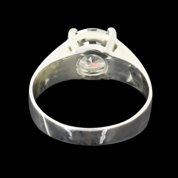 2.50 Cts White Round Cut Certified Moissanite Solitaire Rings 18K Gold Plated Verme 18K Gold Plated