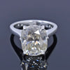 6.75 Ct EGL Certified Cushion Cut White Moissanite Ring 18K Gold Plated