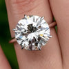 5.20 Ct Certified Round Cut F VS1 Moissanite Ring For Gift 18K Gold Plated