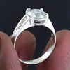 2.50 Cts White Round Cut Certified Moissanite Solitaire Rings 18K Gold Plated Verme 18K Gold Plated