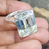 9.00 Ct White Moissanite Emerald Cut Solitaire Ring For Wife 18K Gold Plated Vermei 18K Gold Plated