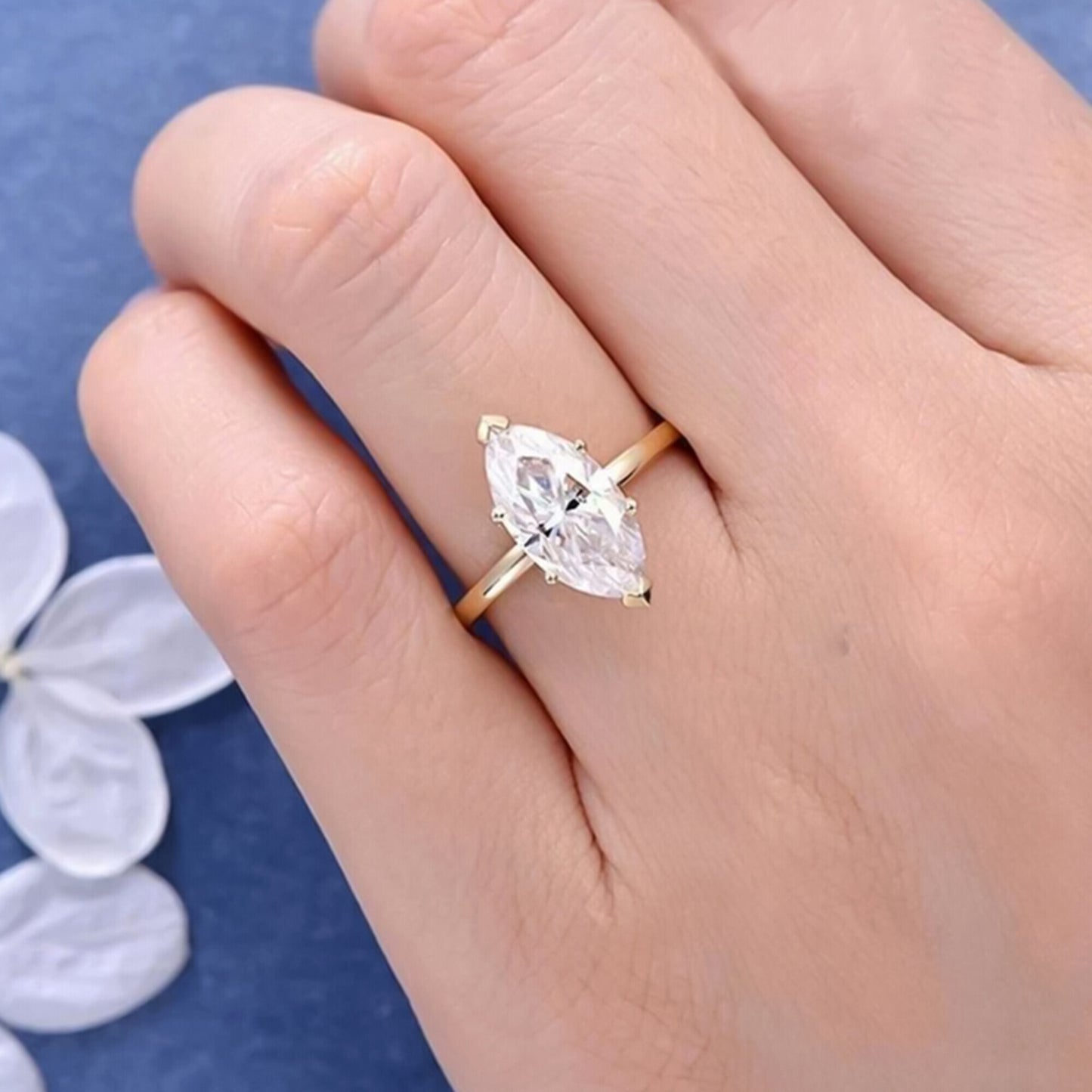 26.20 Ct Certified Emerald Cut Solitaire Big Moissanite Ring 18K Gold Plated Vermei 18K Gold Plated