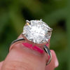 5.20 Ct Certified Round Cut F VS1 Moissanite Ring For Gift 18K Gold Plated