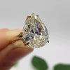 14.45 Ct Pear Cut White Moissanite Solitaire Ring For Wedding 18K Gold Plated Verme 18K Gold Plated