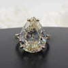 14.45 Ct Pear Cut White Moissanite Solitaire Ring For Wedding 18K Gold Plated Verme 18K Gold Plated