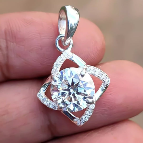 3.70 Ct F VS1 White Moissanite Pendant in – Elegant Anniversary Gift 18K Gold Plate 18K Gold Plated