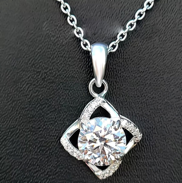 3.70 Ct F VS1 White Moissanite Pendant in – Elegant Anniversary Gift 18K Gold Plate 18K Gold Plated