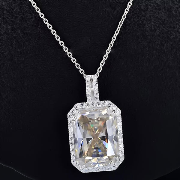 14.50 Ct F VS1 Moissanite Pendant in Gold Vermeil – Special Anniversary Jewelry - GEMHUB & CO.