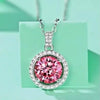 2.50Ct Certified Pink Moissanite Pendant in Gold Vermeil Gift for Birthday - View 4 - GEMHUB & CO.