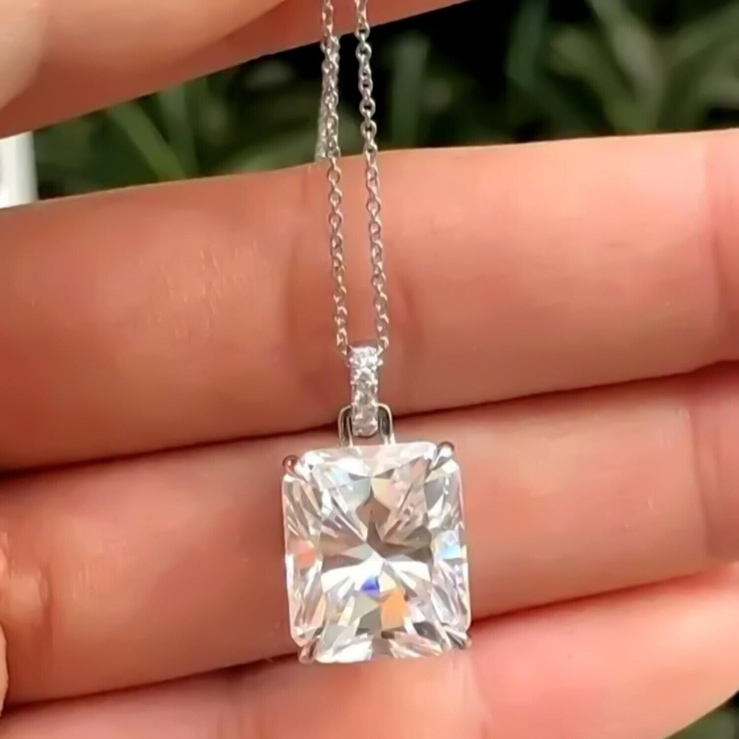 7.30 Ct White Moissanite Pendant in Gold Vermeil – Perfect Birthday Surprise - View 4 - GEMHUB & CO.