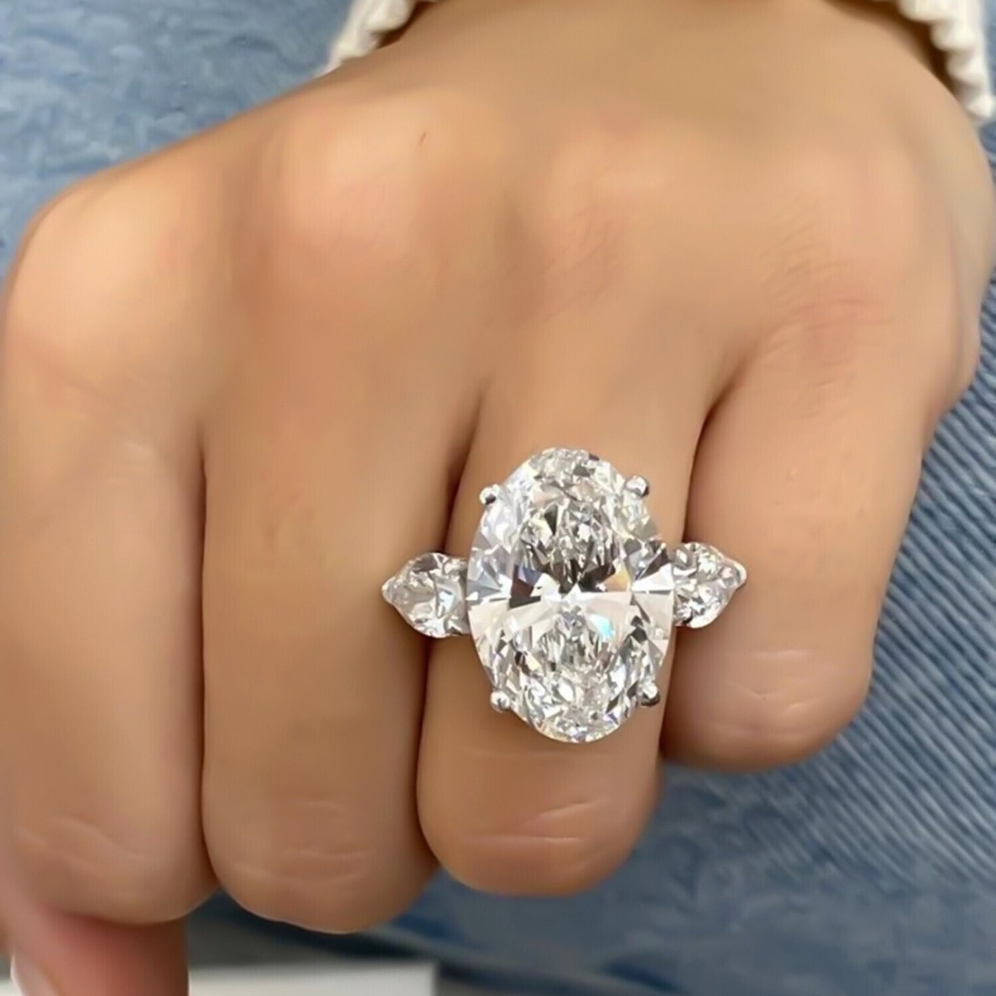 5.90 Ct Certified White Moissanite Solitaire Ring – Anniversary Gift for Women 18K 18K Gold Plated