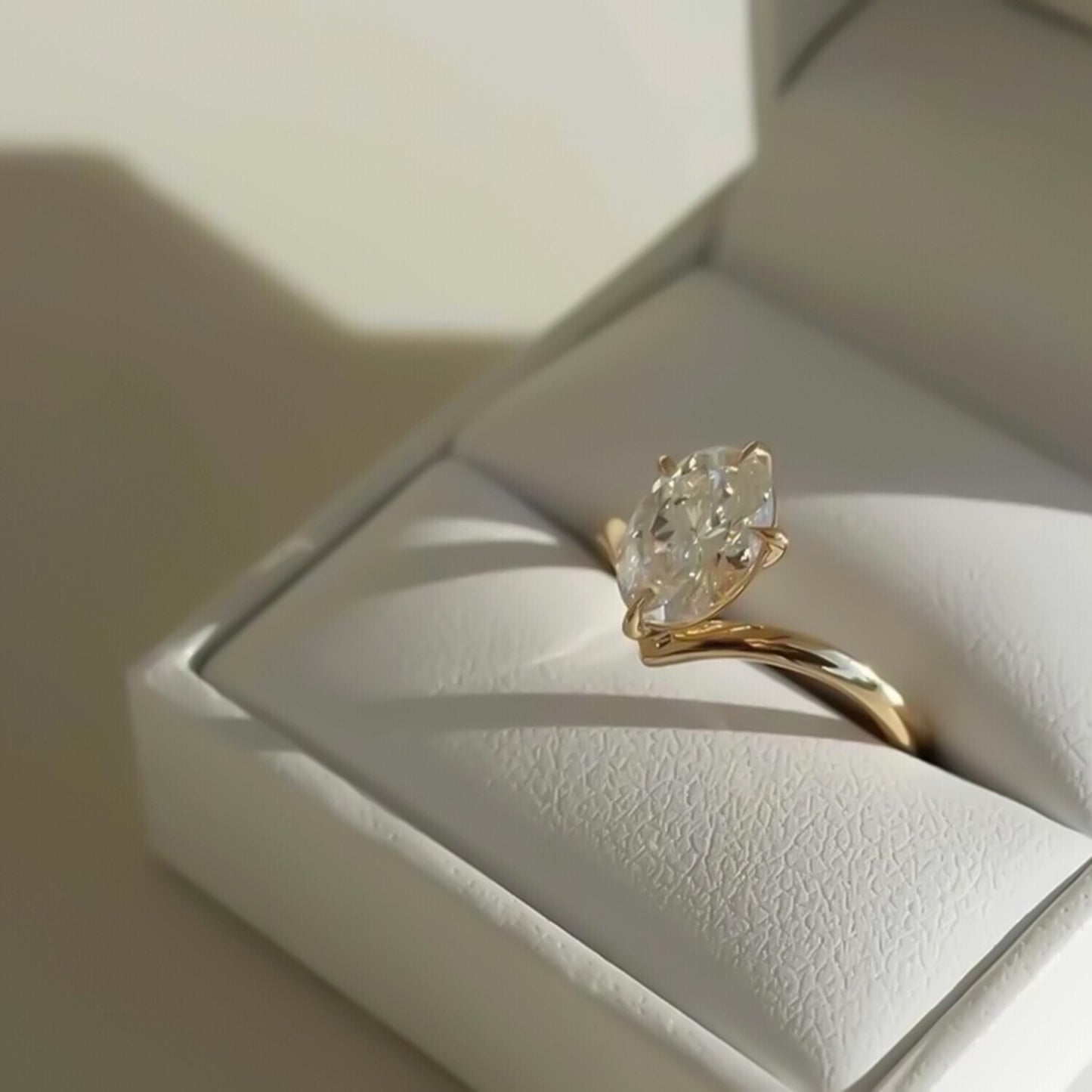 2.00 Ct Oval White Moissanite Solitaire Ring – Elegant Jewelry for Her Birthday 18K 18K Gold Plated