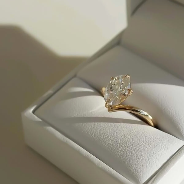 2.00 Ct Oval White Moissanite Solitaire Ring – Elegant Jewelry for Her Birthday 18K 18K Gold Plated