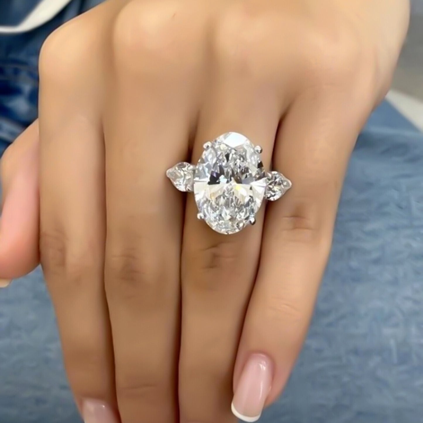 5.90 Ct Certified White Moissanite Solitaire Ring – Anniversary Gift for Women 18K 18K Gold Plated