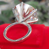 38.00 Ct Certified White Moissanite Solitaire Ring – Statement Piece for Wedding 18 18K Gold Plated