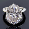 9.75 Ct Certified White Moissanite Solitaire Ring – Romantic Gift for Spouse 18K Go 18K Gold Plated