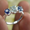 Certified 1.00 Ct White Moissanite Ring with Sapphire Accents – Labor Day Gift 18K 18K Gold Plated