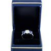 Certified 1.00 Ct White Moissanite Ring with Sapphire Accents – Labor Day Gift 18K 18K Gold Plated