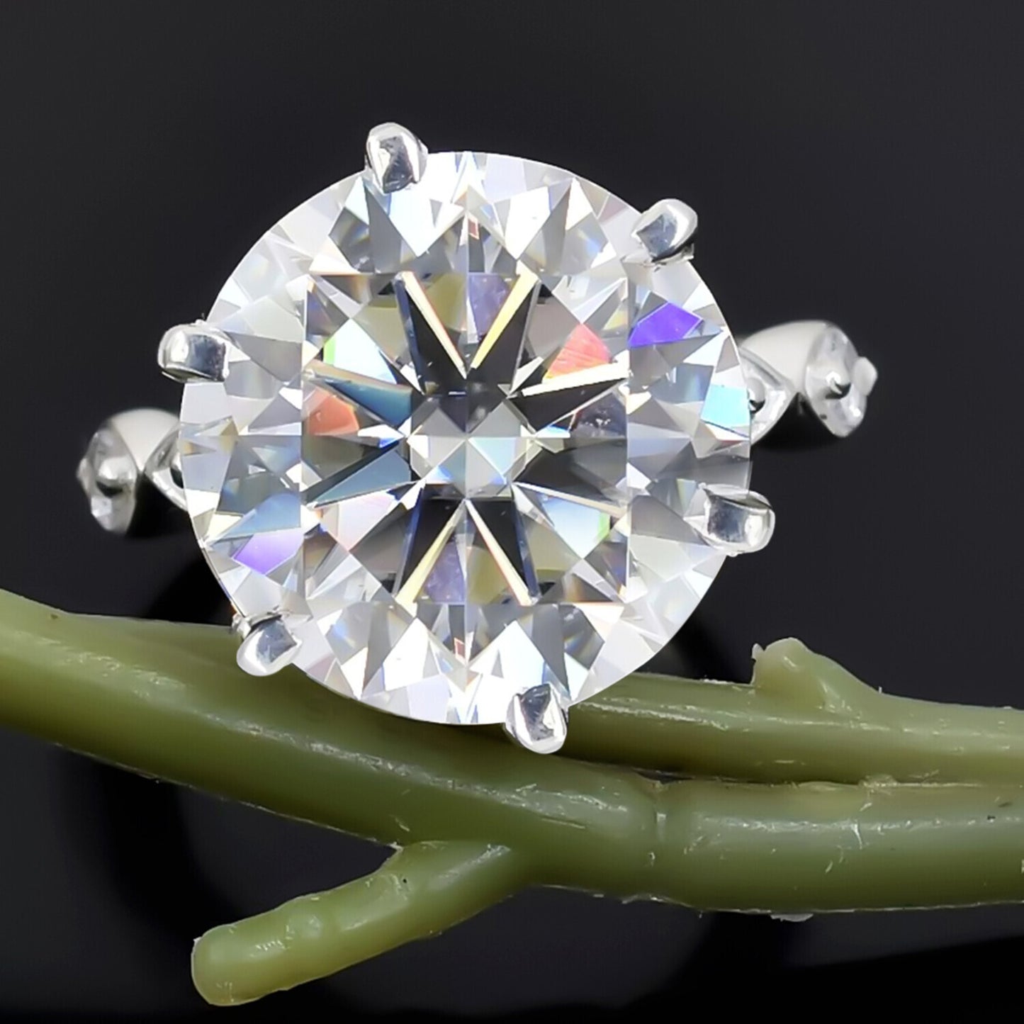 9.00 Ct Certified White Moissanite Solitaire Ring – Anniversary Gift for Wife 18K G 18K Gold Plated