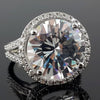 10.00 Ct Certified White Moissanite Solitaire Ring – Classic Engagement Ring 18K Go 18K Gold Plated